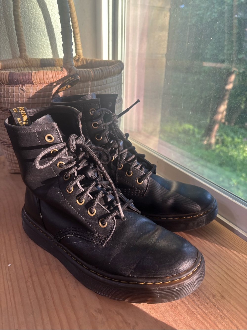 Dr. Martens Black Leather Lace-Up Combat Boots